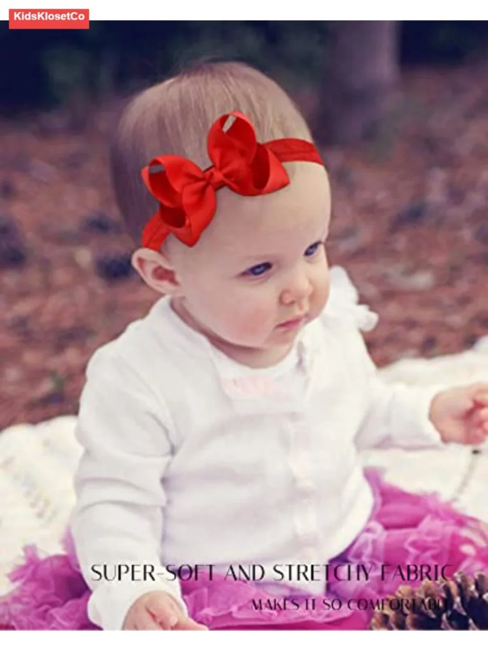 3 Pack 4in Grosgrain Ribbon Hair Bows Baby Girls Headbands